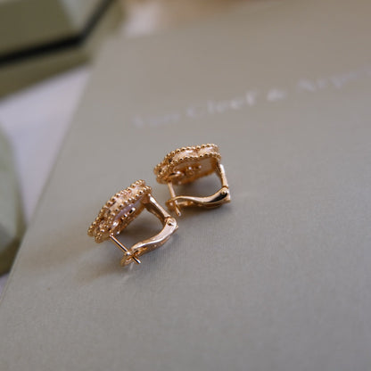 [Violet JW]LUCKY PINK GOLD WHITE MOP EARRINGS