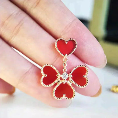 [Violet JW]SWEET CLOVER CARNELIAN EARRINGS