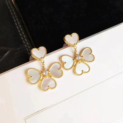 [Violet JW]CLOVER SWEET WHITE MOP EARRINGS