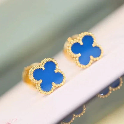 [Violet JW]CLOVER MINI 9.5MM TURQUOISE EARRINGS