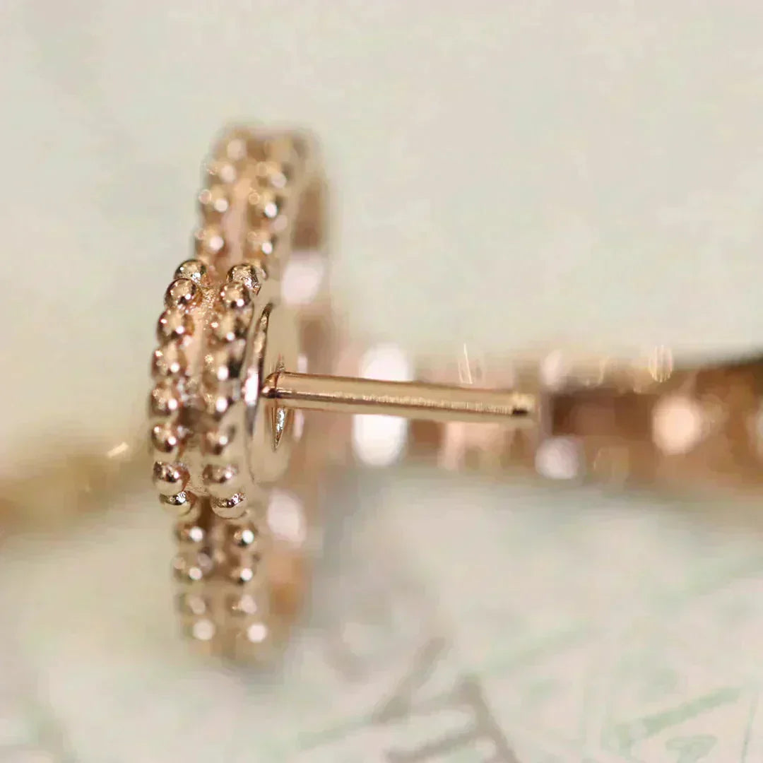 [Violet JW]CLOVER MEDIUM 1 MOTIFS FUll DIAMOND EARRINGS