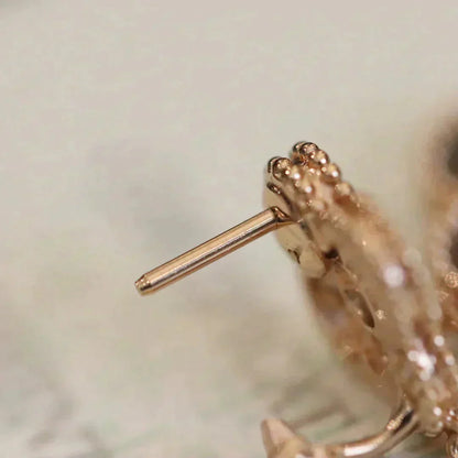 [Violet JW]CLOVER MEDIUM 1 MOTIFS FUll DIAMOND EARRINGS