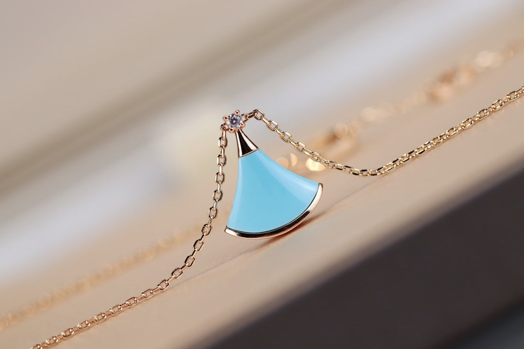 [Violet JW]DREAM NECKLACE TURQUOISE PINK GOLD