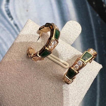 [Violet JW]SERPENTI MALACHITE PINK GOLD EARRINGS