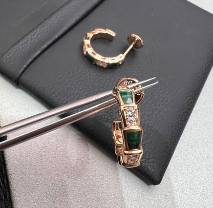 [Violet JW]SERPENTI MALACHITE PINK GOLD EARRINGS