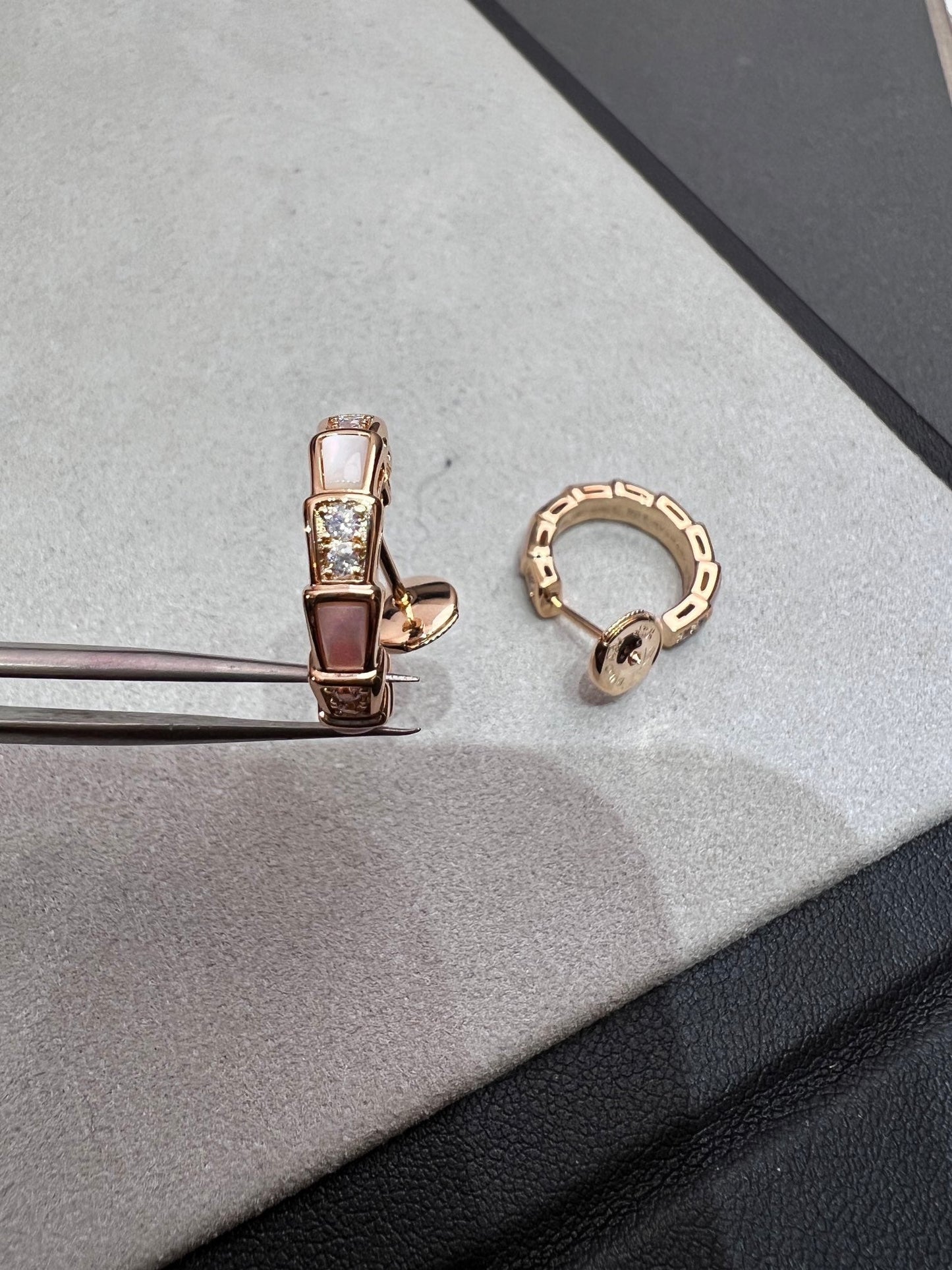 [Violet JW]SERPENTI MOP PINK GOLD EARRINGS