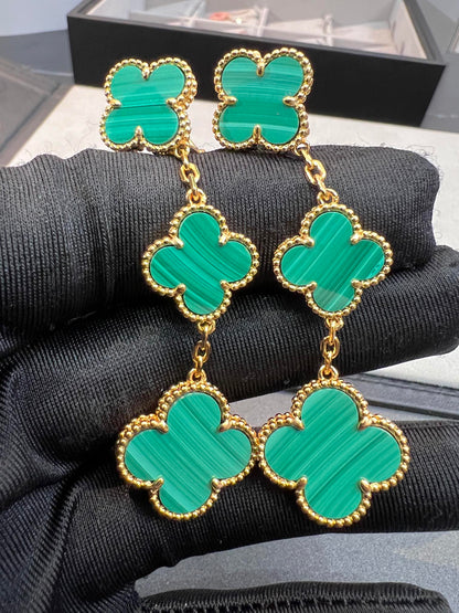 [Violet JW]CLOVER MALACHITE 3 MOTIFS GOLD