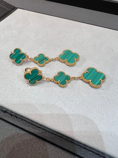 [Violet JW]CLOVER MALACHITE 3 MOTIFS GOLD
