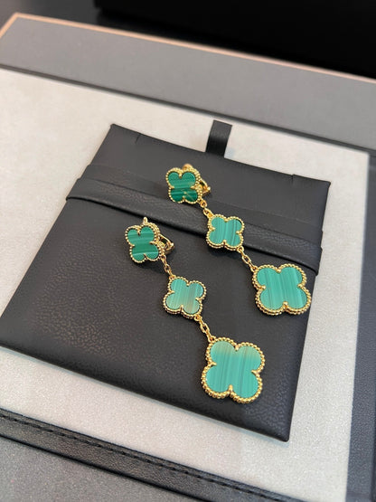 [Violet JW]CLOVER MALACHITE 3 MOTIFS GOLD