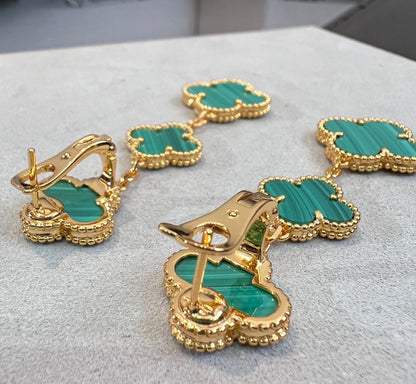 [Violet JW]CLOVER MALACHITE 3 MOTIFS GOLD