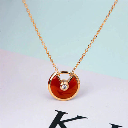[Violet JW]AMULETTE GOLD CARNELIAN ONYX NECKLACE
