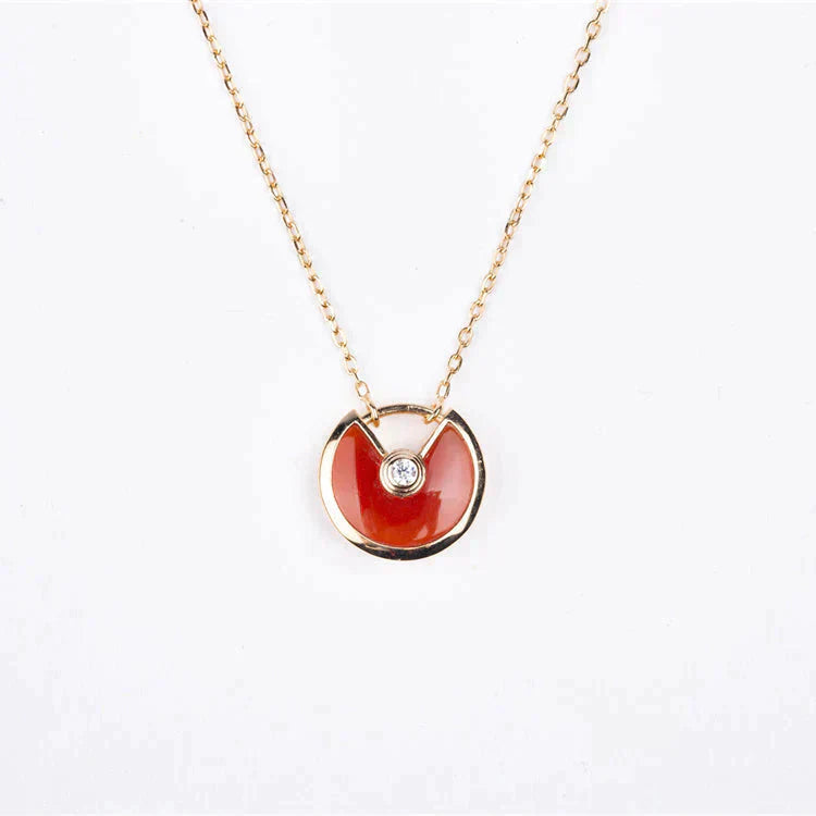 [Violet JW]AMULETTE GOLD CARNELIAN ONYX NECKLACE