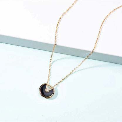 [Violet JW]AMULETTE GOLD CARNELIAN ONYX NECKLACE