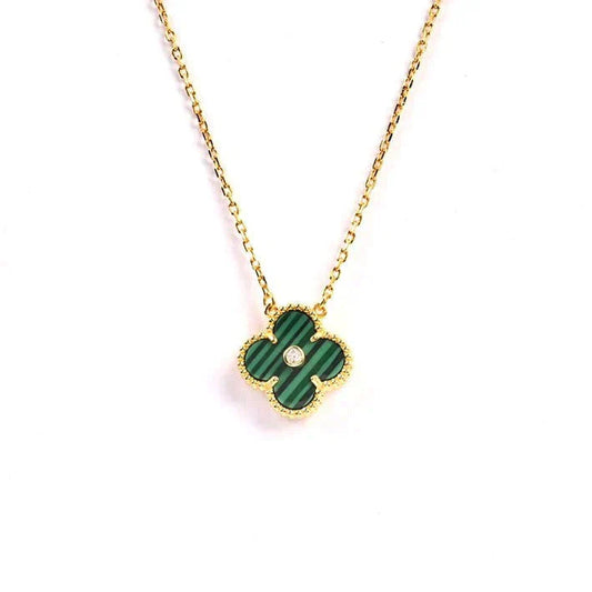 [Violet JW]CLOVER 15MM DIAMOND TURQUOISE NECKLACE