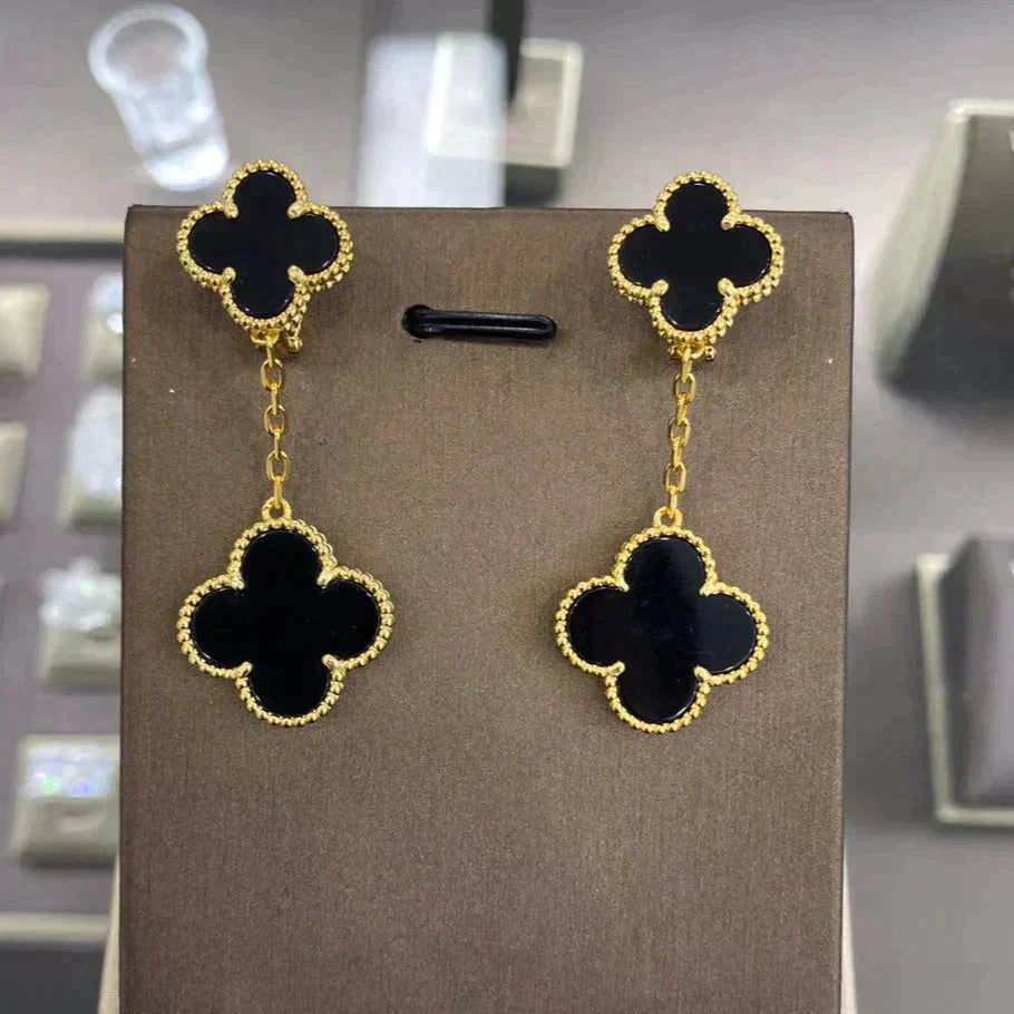 [Violet JW]CLOVER 2 MOTIFS  EARRINGS (MULTIPLE CHOICESC