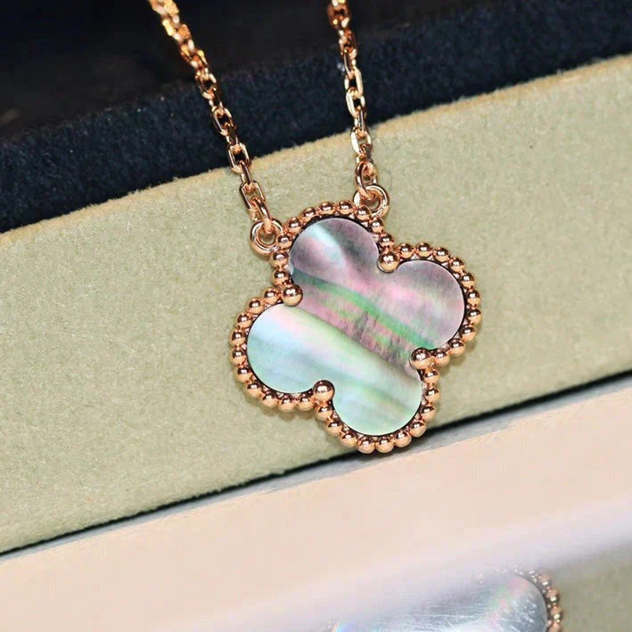 [Violet JW]CLOVER 15MM  GRAY MOTHER OF PEARL NECKLACE
