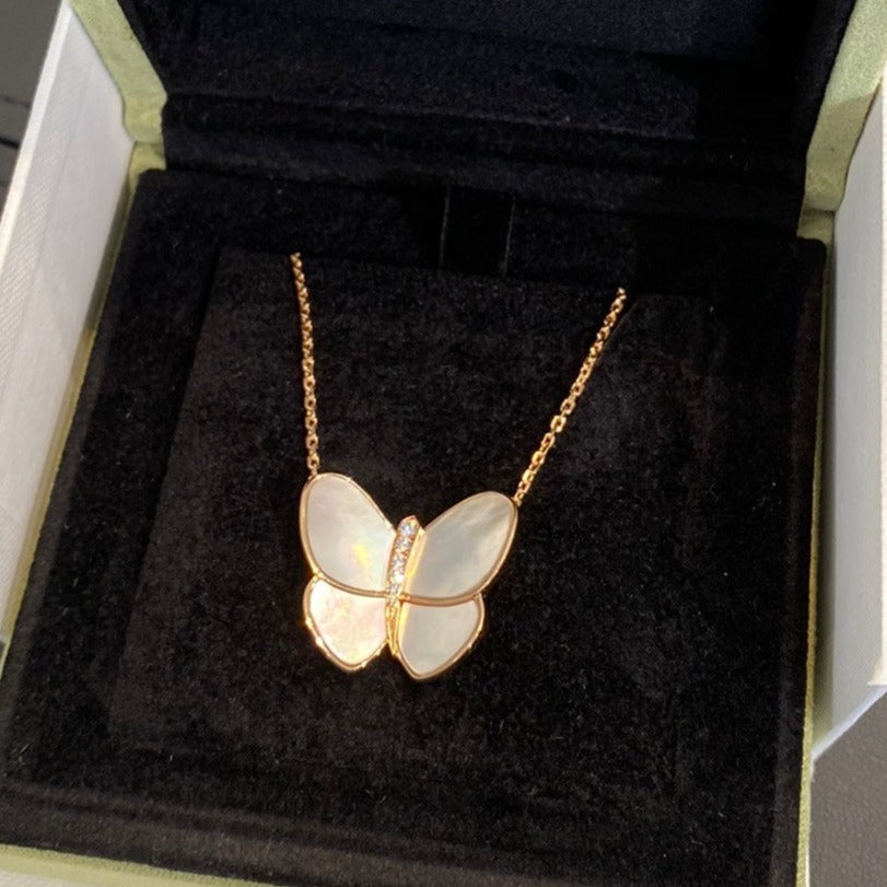 [Violet JW]BUTTERFLY GOLD MOP DIAMOND NECKLACE