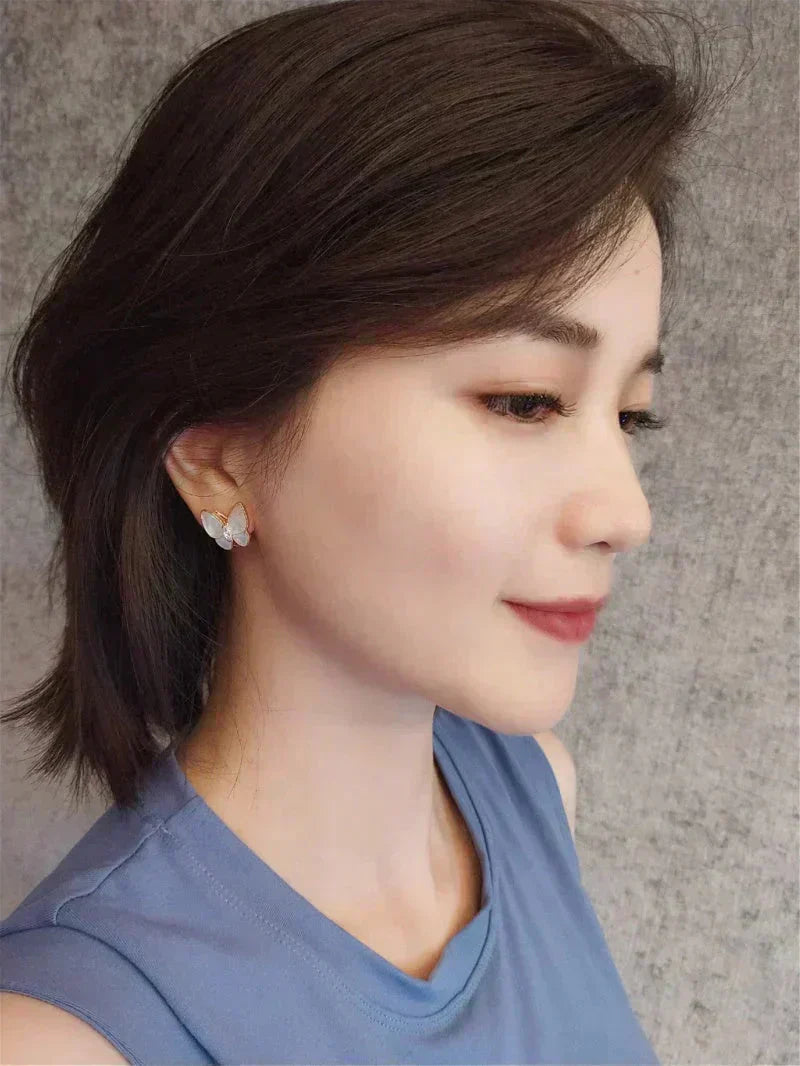 [Violet JW]BUTTERFLY MOP DIAMOND EARRINGS