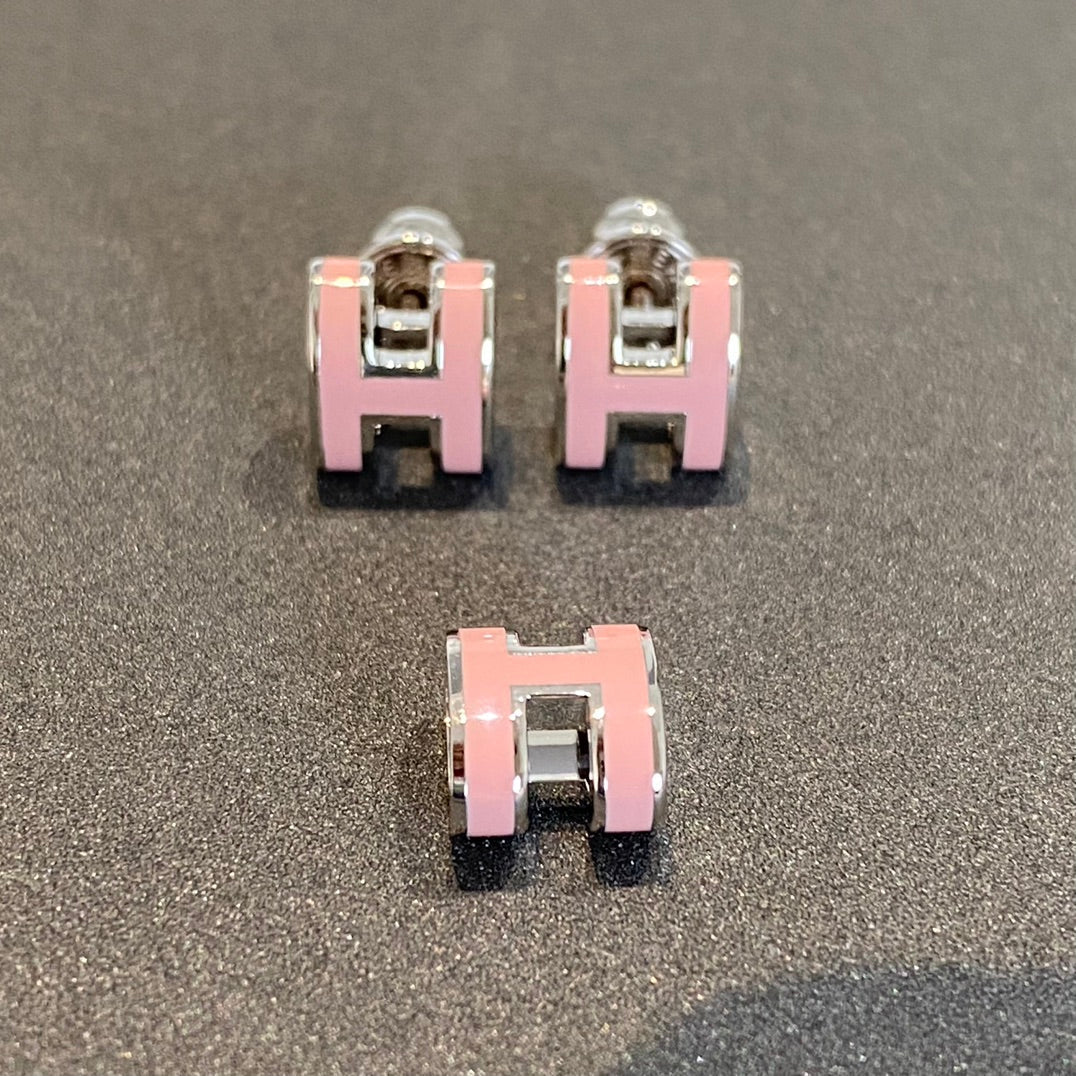 [Violet JW]MINI POP H SILVER EARRINGS PINK