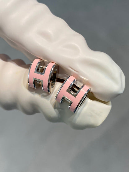 [Violet JW]MINI POP H SILVER EARRINGS PINK