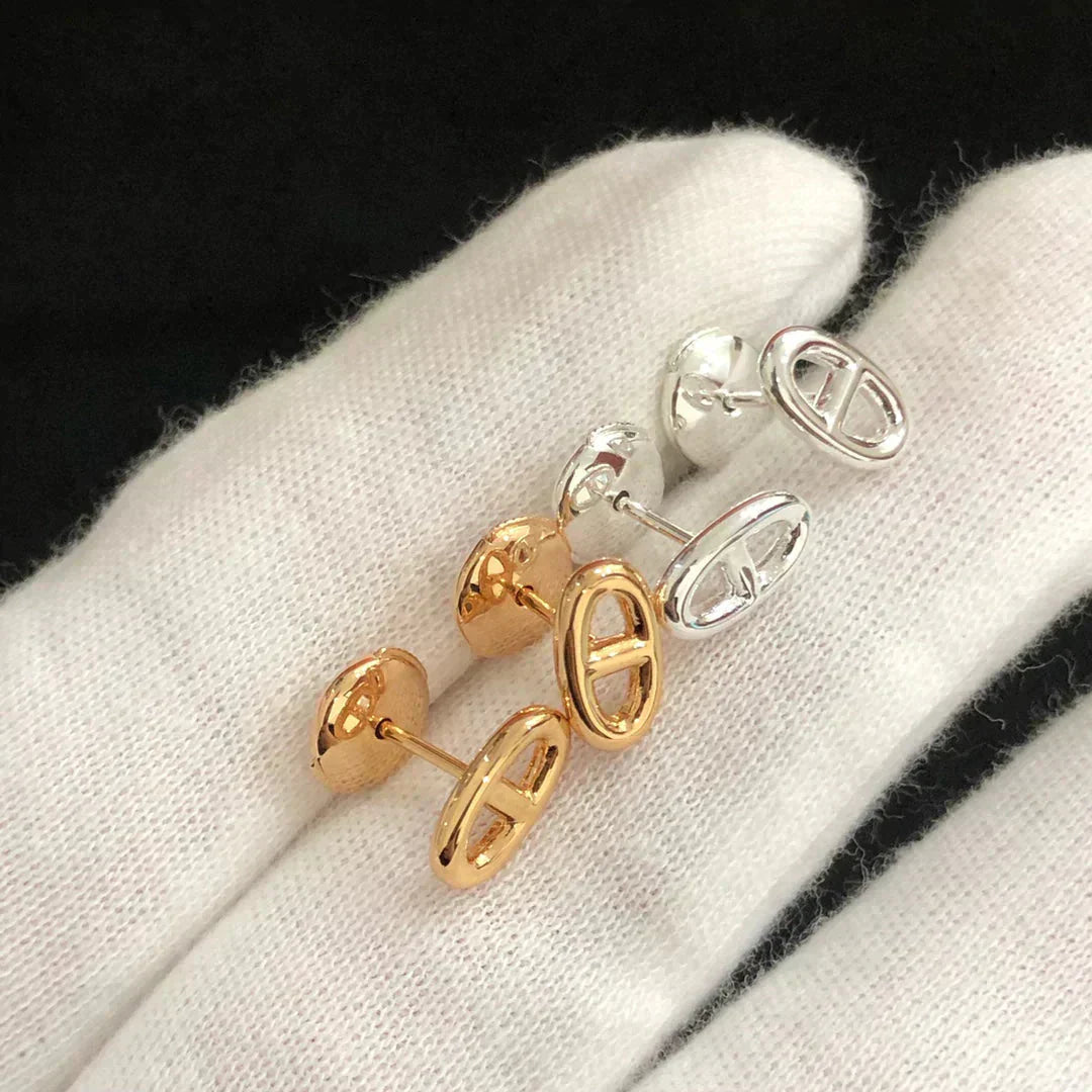 [Violet JW]CHAINE SMALL EARRINGS GOLD AND SILVER