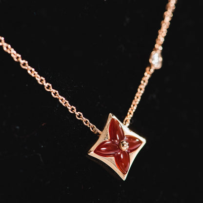 [Violet JW]STAR NECKLACE PINK GOLD 1 DIAMOND