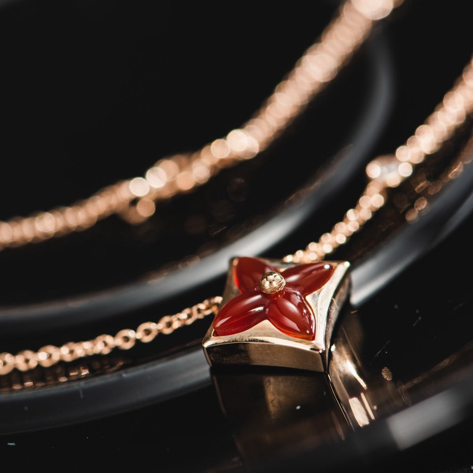 [Violet JW]STAR NECKLACE PINK GOLD 1 DIAMOND