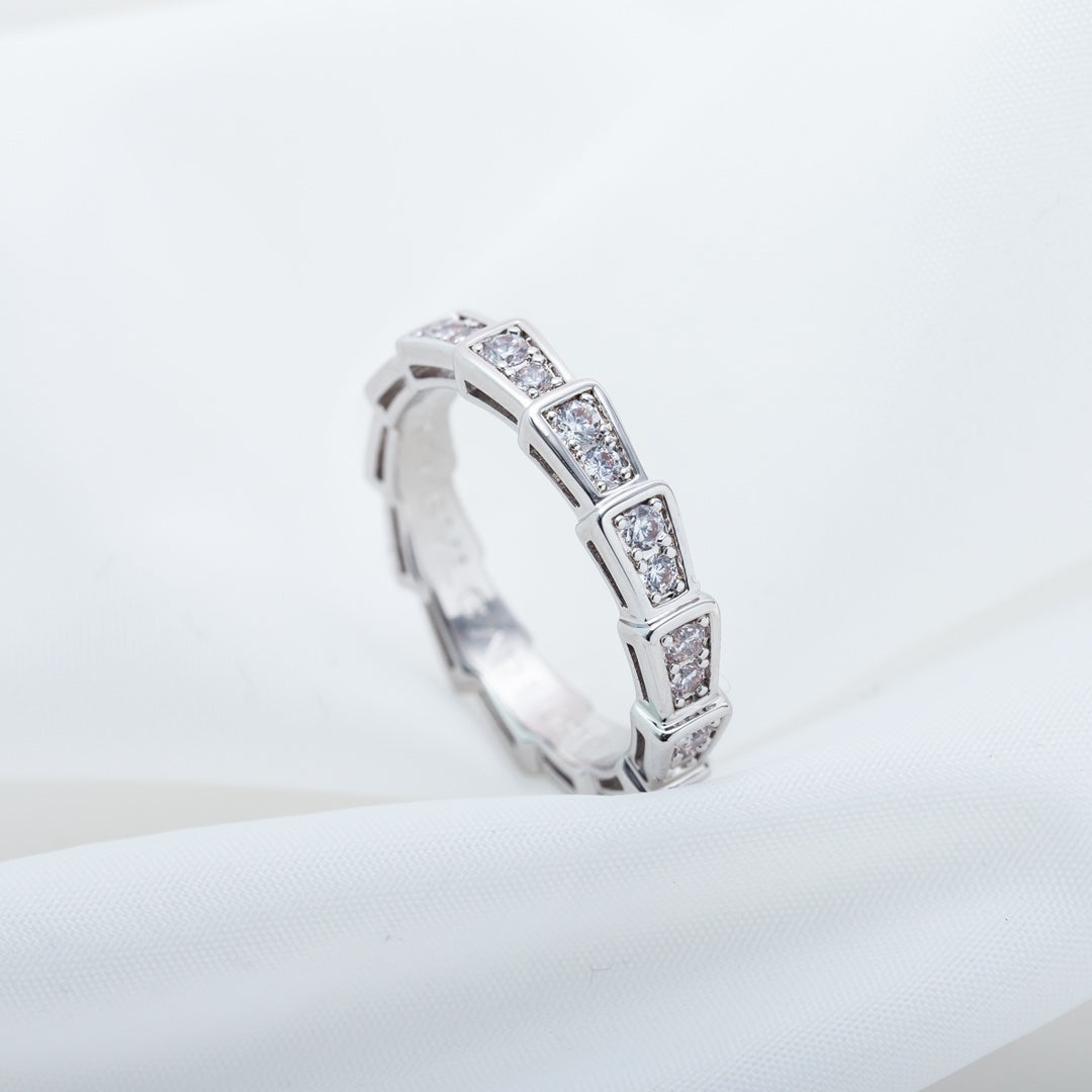 [Violet JW]SERPENTI RING SILVER DIAMOND PAVED 3MM