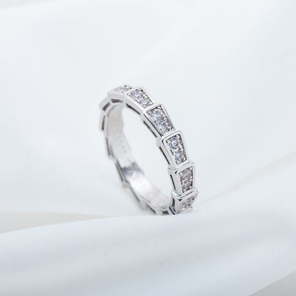 [Violet JW]SERPENTI RING SILVER DIAMOND PAVED 3MM