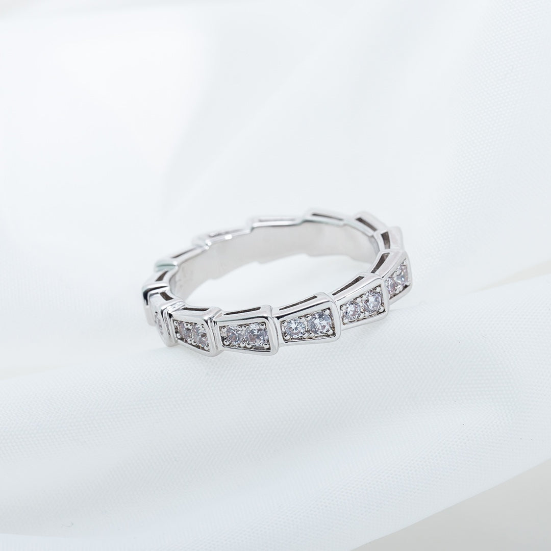 [Violet JW]SERPENTI RING SILVER DIAMOND PAVED 3MM