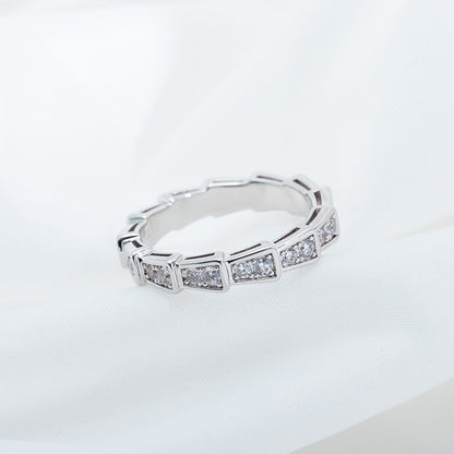 [Violet JW]SERPENTI RING SILVER DIAMOND PAVED 3MM