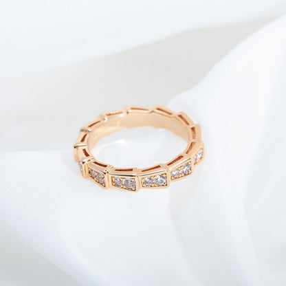 [Violet JW]SERPENTI RING PINK GOLD DIAMOND PAVED 3MM