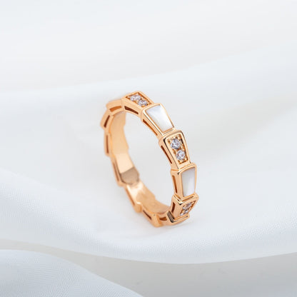 [Violet JW]SERPENTI RING PINK GOLD DIAMOND MOP 3MM