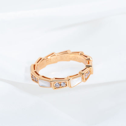 [Violet JW]SERPENTI RING PINK GOLD DIAMOND MOP 3MM