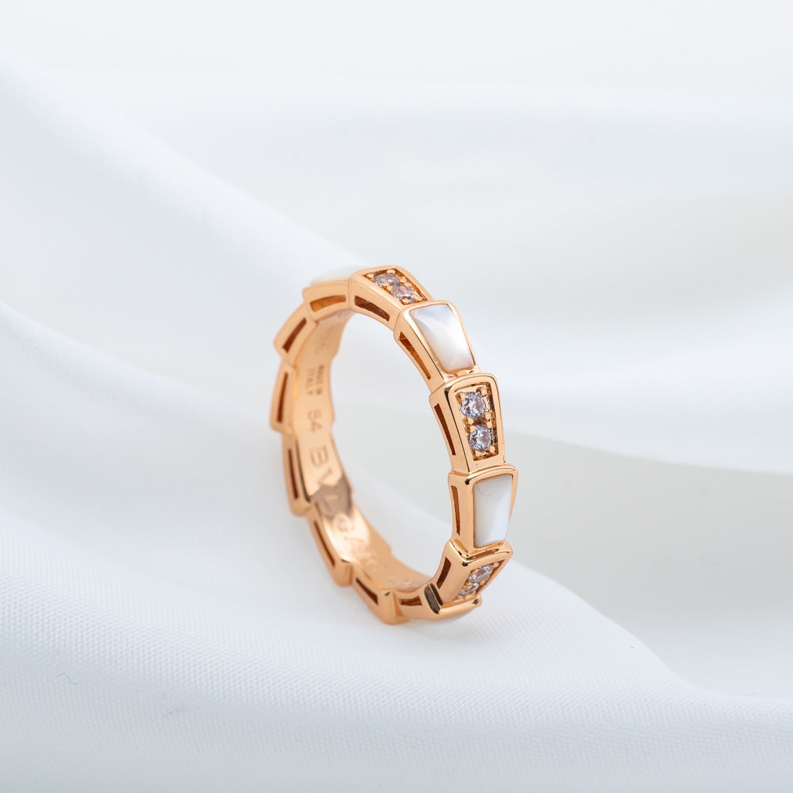 [Violet JW]SERPENTI RING PINK GOLD DIAMOND MOP 3MM