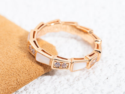 [Violet JW]SERPENTI RING PINK GOLD DIAMOND MOP 3MM