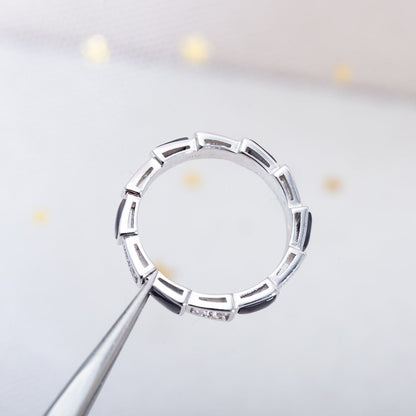 [Violet JW]SERPENTI RING SILVER  DIAMOND BLACK MOP 3MM