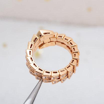 [Violet JW]SERPENTI RING PINK GOLD DIAMOND DOUBLE ROW