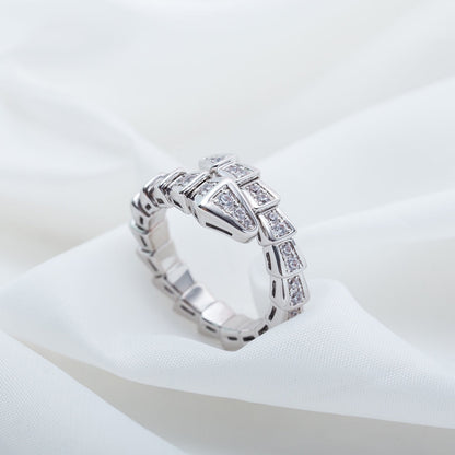 [Violet JW]SERPENTI RING SILVER DIAMOND PAVED 4MM