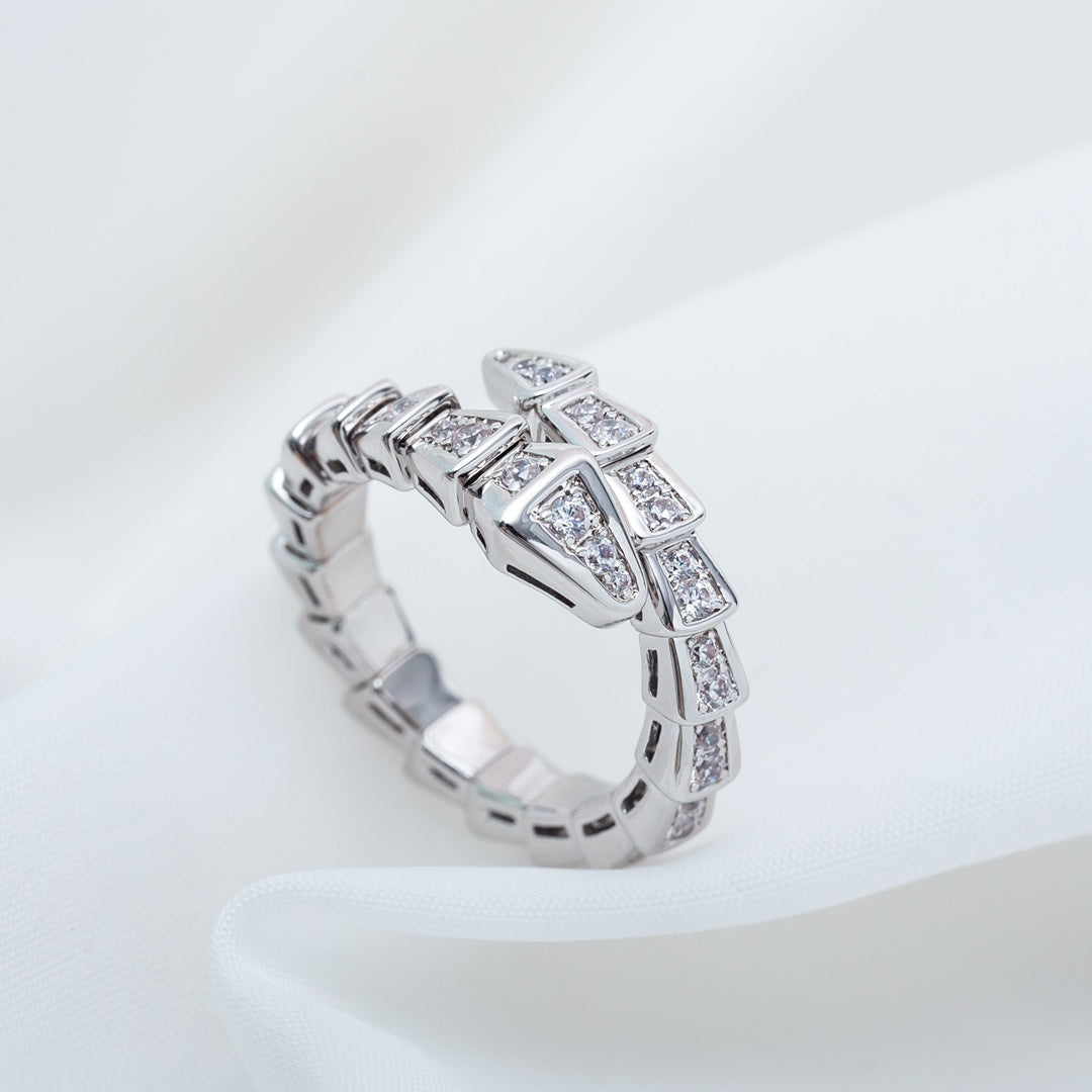 [Violet JW]SERPENTI RING SILVER DIAMOND PAVED 4MM