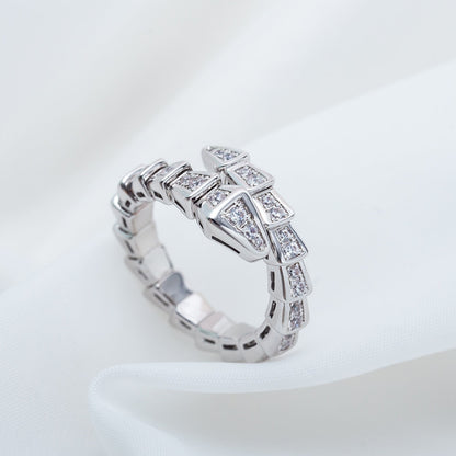 [Violet JW]SERPENTI RING SILVER DIAMOND PAVED 4MM