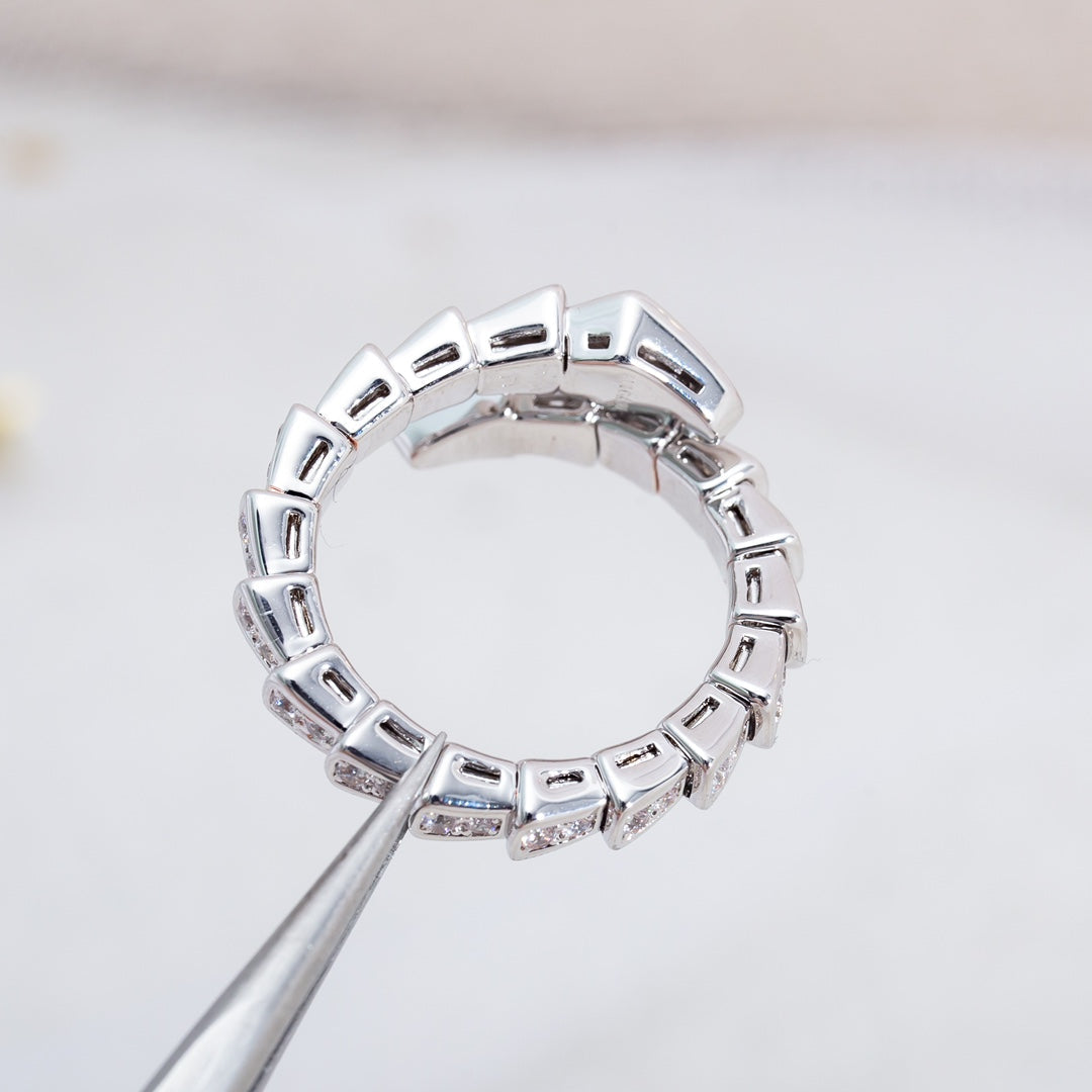 [Violet JW]SERPENTI RING SILVER DIAMOND PAVED 4MM