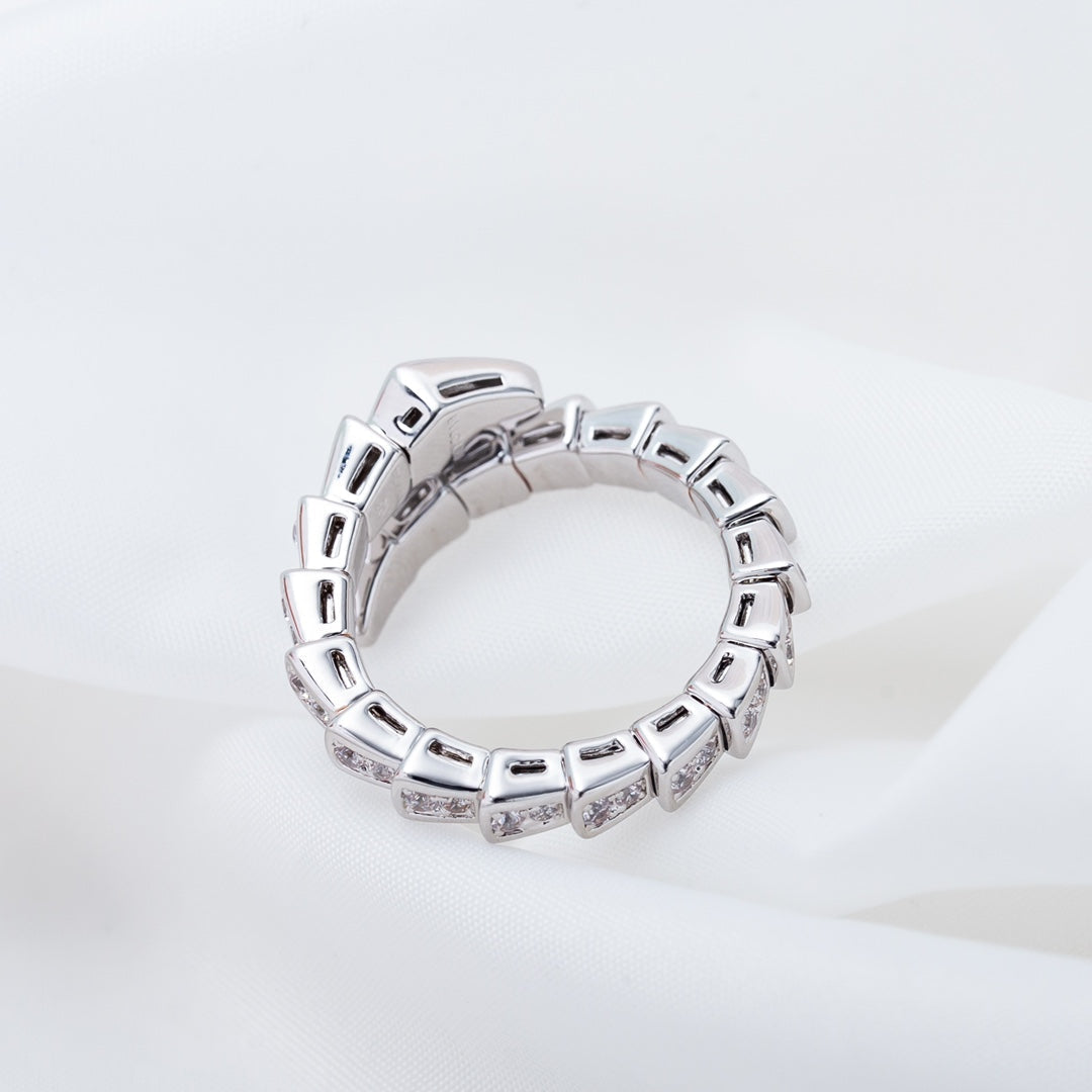[Violet JW]SERPENTI RING SILVER DIAMOND PAVED 4MM