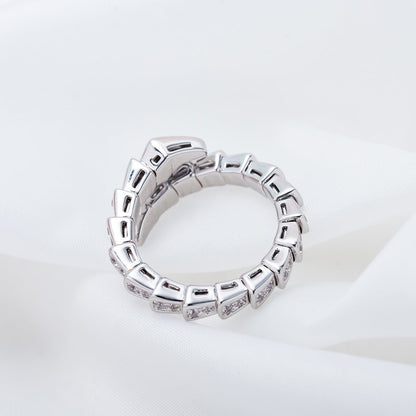[Violet JW]SERPENTI RING SILVER DIAMOND PAVED 4MM
