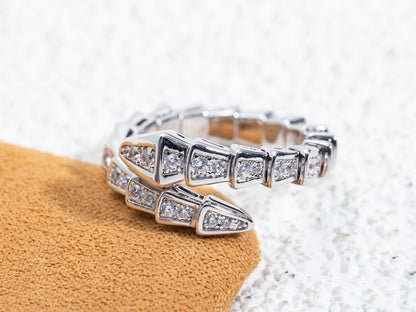 [Violet JW]SERPENTI RING SILVER DIAMOND PAVED 4MM