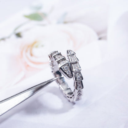 [Violet JW]SERPENTI RING SILVER DIAMOND PAVED 4MM