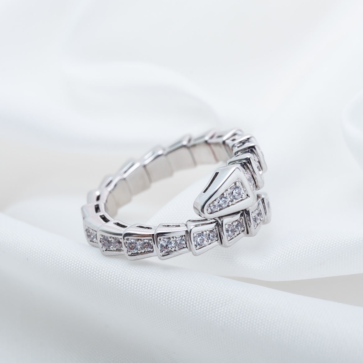 [Violet JW]SERPENTI RING SILVER DIAMOND PAVED 4MM