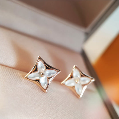 [Violet JW]STAR MOP PINK GOLD EARRINGS