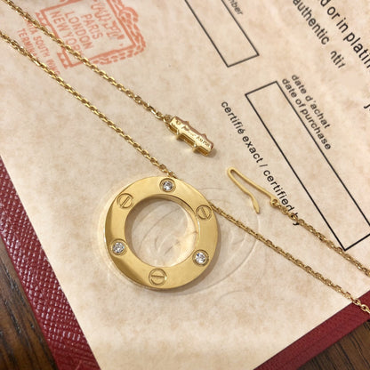 [Violet JW]LOVE NECKLACE 16MM 3 DIAMONDS