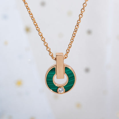 [Violet JW]GARI NECKLACE PINK GOLD MALACHITE